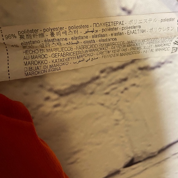 Zara Orange Ruffle V-Neck Blouse - Picture 8 of 8